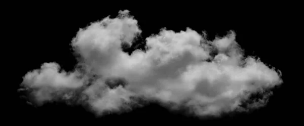 Λευκό Σύννεφο Απομονώνονται Μαύρο Φόντο Υφή Καπνού Βούρτσα Effec — Φωτογραφία Αρχείου