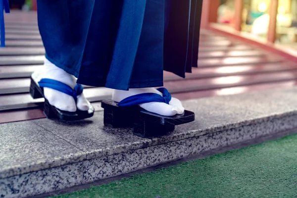 Sandalen Holzschuhe Der Traditionellen Japanischen — Stockfoto