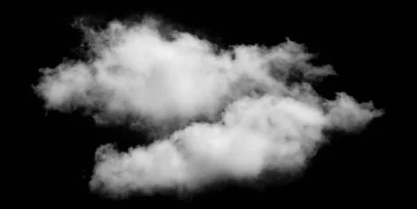 Weiße Wolke Isoliert Auf Schwarzem Hintergrund Strukturierter Rauch Pinsel Effec — Stockfoto
