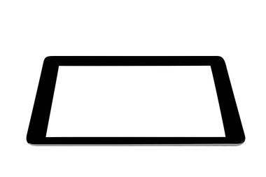 beyaz arkaplanda kırpma yolu ile izole edilmiş tablet bilgisayarı
