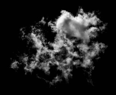 White cloud isolated on black background,Textured smoke,brush effec clipart