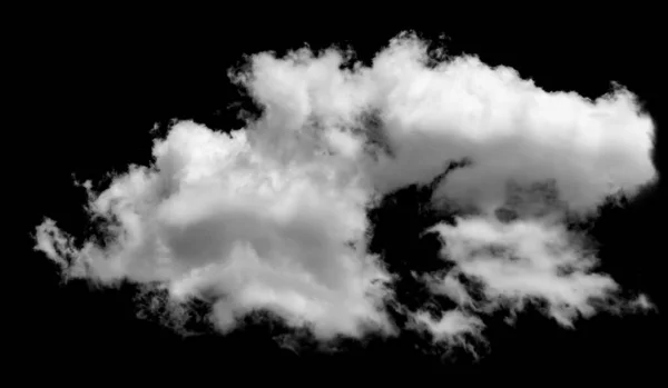 White Cloud Isolated Black Background Textured Smoke Brush Effec — Stock Photo, Image