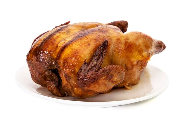 Roasting Chicken Isolated White Background — Stock Photo, Image