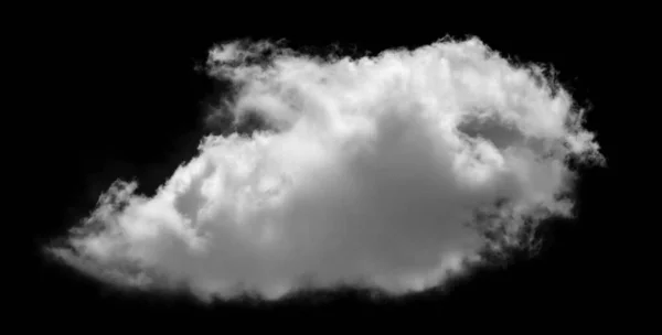 Nube Blanca Aislada Sobre Fondo Negro Humo Texturizado Cepillo Effec — Foto de Stock