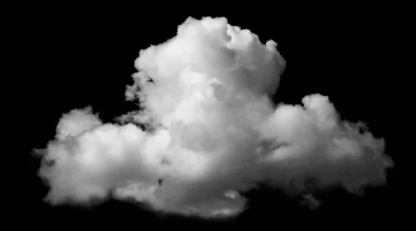 Nube Blanca Aislada Sobre Fondo Negro Humo Texturizado Cepillo Effec — Foto de Stock