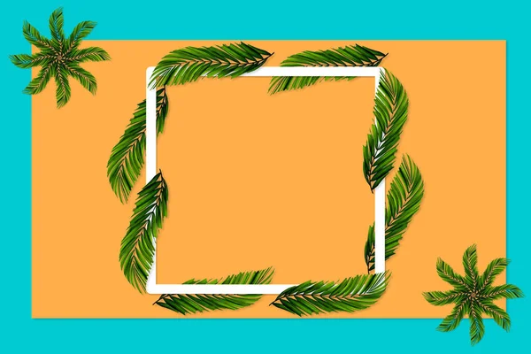 Modello Foglie Palma Verde Concetto Natura Foglia Tropicale Sfondo Carta — Foto Stock