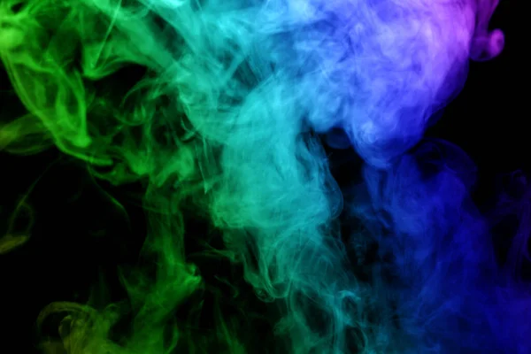 Abstract Smoke Isolated Black Background Rainbow Powder — Stock Photo, Image
