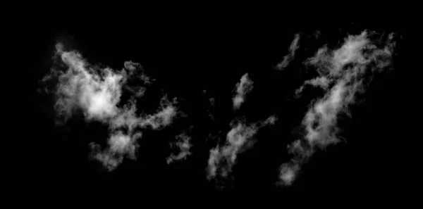 White Cloud Isolated Black Background Textured Smoke Brush Effec — Stock Photo, Image