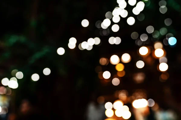 Bílý Zadek Pozadí Vánočních Světel Nový Rok — Stock fotografie
