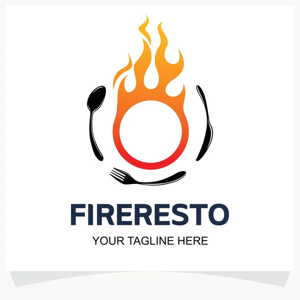Fire Restaurant Logo Design Template Inspiration — Stock Vector