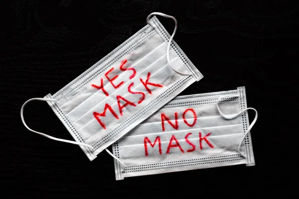 Maske yok, maske yok, Coronavirus ve COVID-19 'a karşı koruyucu maskeler takın.