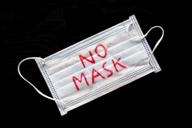 Maske yok, Coronavirus ya da COVID-19 'a karşı koruyucu maske takın.