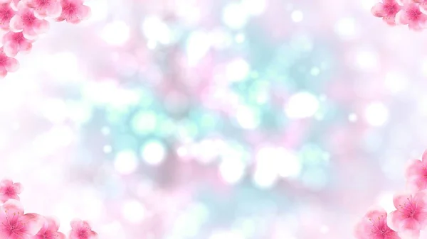 Colorido Rectangular Japonés Primavera Sakura Flores Cerezo Sitio Web Bono — Foto de Stock