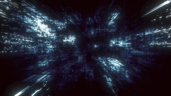 Animation Von Festlichem Silber Futuristisch Abstrakte Digitale Virtual Reality Matrix — Stockfoto