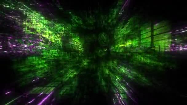 rendu 3D de la réalité virtuelle numérique abstraite futuriste matrice festive particules grille cyberespace science-fiction et fantaisie symétrie environnement technologie et vj boucle fond  