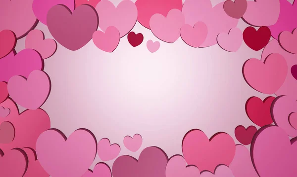 Representación Múltiples Corazones Rosados Haciendo Marco Que Rodea Fondo Degradado — Foto de Stock