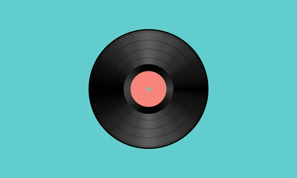 Vector Illustration Phonograph Gramophone Vinyl Record Modulated Spiral Groove Salmon — Stock Vector