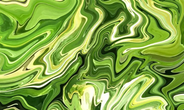 Fondo Abstracto Verde Blanco Negro Con Efecto Pintado Fluido Mármol —  Fotos de Stock