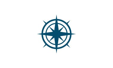 Bir pusulanın düz soyut vektörü bir daire, yıldız tasarımı ve oklar kuzey, güney batı ve doğuyu gösteriyor. Grafik beyaz bir arkaplanda izole edilir. Damgalama, simgeler, semboller ve logolar için harika.