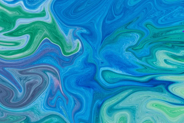 Illustration Blue Green Background Swirling Marble Fluid Effect Design Blank — Stock Photo, Image