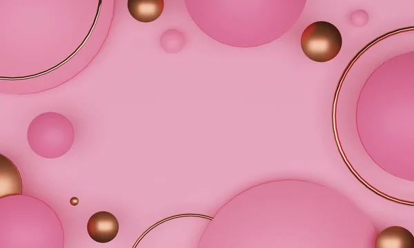 Açık pembe ve altın soyut arkaplan daire ve halkalar çerçeve ya da sınır olarak ve boş metin ya da görüntülere yer olan fotokopi alanı. Arka planlar, afişler, terfiler, kartlar, posterler ve kapaklar için harika.