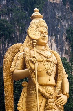 Malezya 'daki Batu Mağaraları' nda Kartikeya ya da Murugan Heykeli