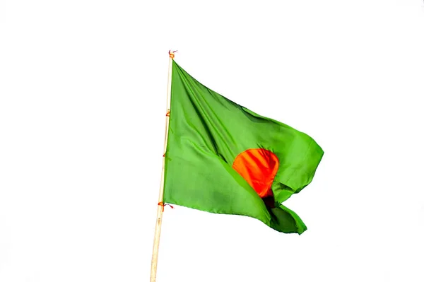 孟加拉国的国旗在风中飘扬 — 图库照片