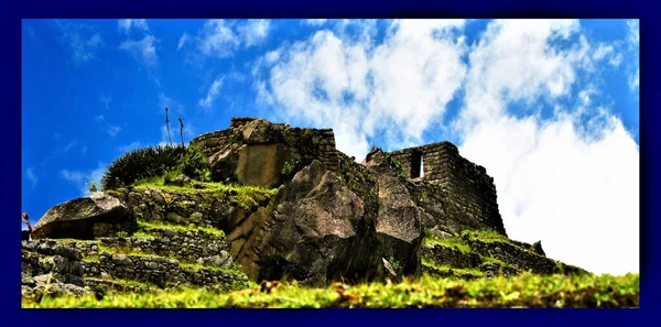 Budovy Machu Picchu Machu Picchu Asi 200 Budov Nejčastěji Tvaru — Stock fotografie