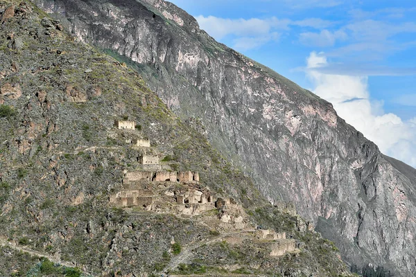 Ollantaytambo Pinkuylluna Inca Lerakatok Ahol Inkák Építettek Több Raktár Vagy — Stock Fotó