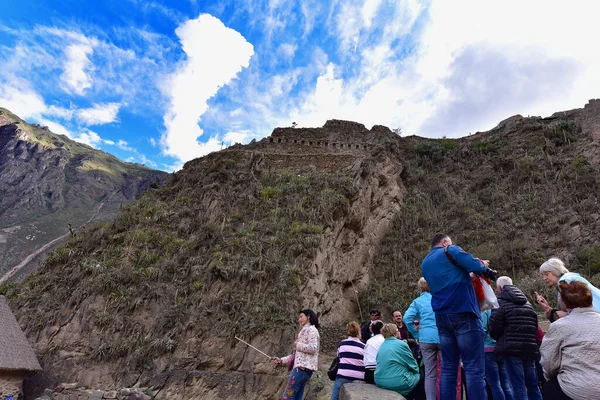 Ollantaytambo Romok Hegy Templom Építmények Készült Szántóföldi Durván Vágott Középső — Stock Fotó