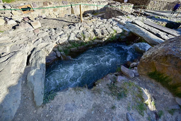 Ollantaytambo Underground Spring Ollantaytambo Town Inca Archaeological Site Southern Peru — Stock Photo, Image