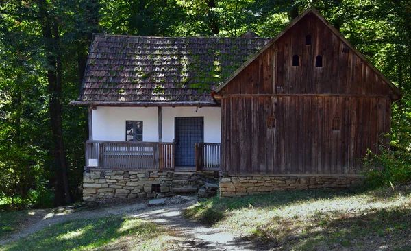 Tradiční Rumunská Budova Středověku Muzeu Tradiční Populární Civilizace Astra Sibiu — Stock fotografie