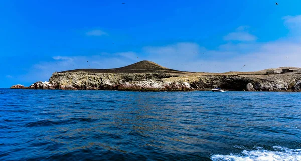 バレスタス諸島 太平洋の眺めは 驚くべき形で 波と風によって浸食された岩の層で構成されています 鳥や哺乳類の生態系は保護されなければならないので 島は保護された地位を持っています — ストック写真