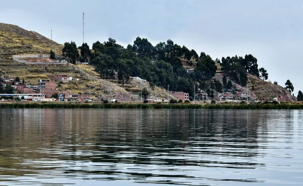 Taquile Island Pohled Jezero Titicaca Ostrov Peruánské Straně Jezera Titicaca — Stock fotografie