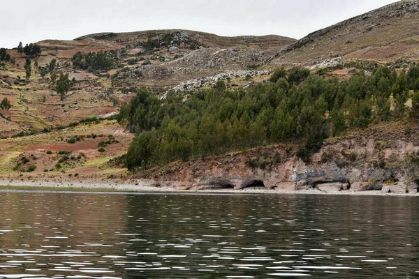 Isla Taquil Vista Del Lago Titicaca Una Isla Lado Peruano — Foto de Stock