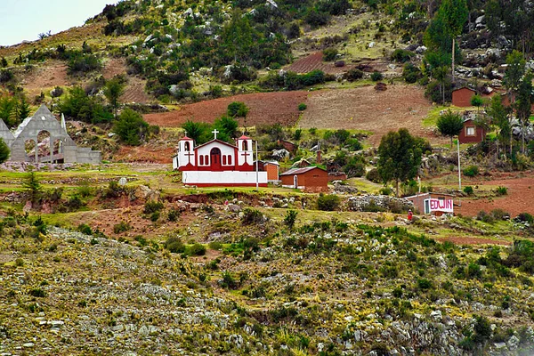 Taquile Island Pohled Jezero Titicaca Ostrov Peruánské Straně Jezera Titicaca — Stock fotografie