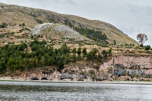 Taquile Island Veduta Del Lago Titicaca Isola Sul Lato Peruviano — Foto Stock