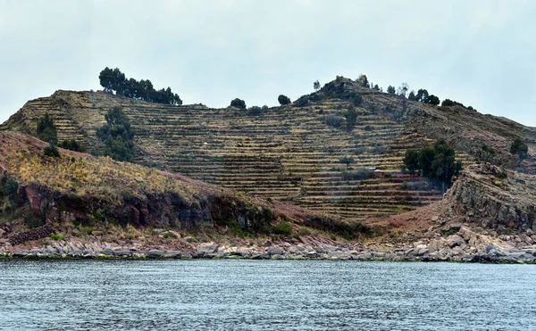 Taquile Ist Eine Insel Auf Der Peruanischen Seite Des Titicacasees — Stockfoto