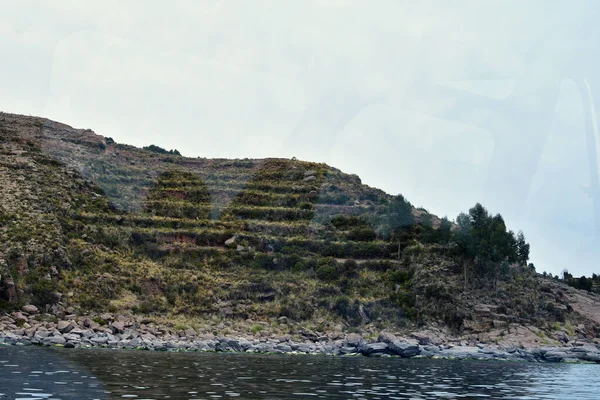 Taquile Uma Ilha Lado Peruano Lago Titicaca Cidade Puno Cerca — Fotografia de Stock