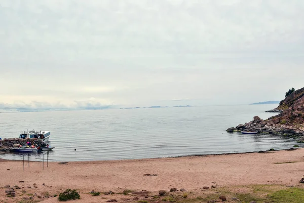 Taquile Een Eiland Aan Peruaanse Kant Van Het Titicacameer Van — Stockfoto