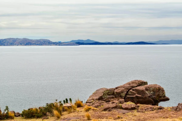 Taquile Island Peruvian Side Lake Titicaca Offshore City Puno 200 — Stock Photo, Image