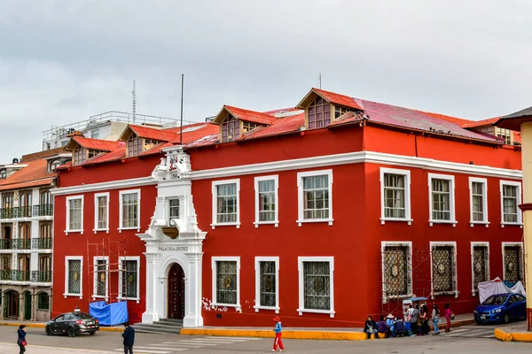 Puno Paleis Van Justitie Plaza Armas Puno Peru Hooggerechtshoven Vertegenwoordigen — Stockfoto