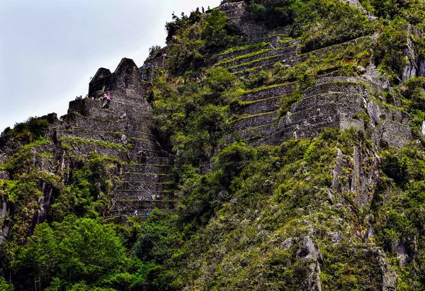 Photo Huayna Picchu Hora Peru Kterou Řeka Urubamba Ohýbá Okres — Stock fotografie