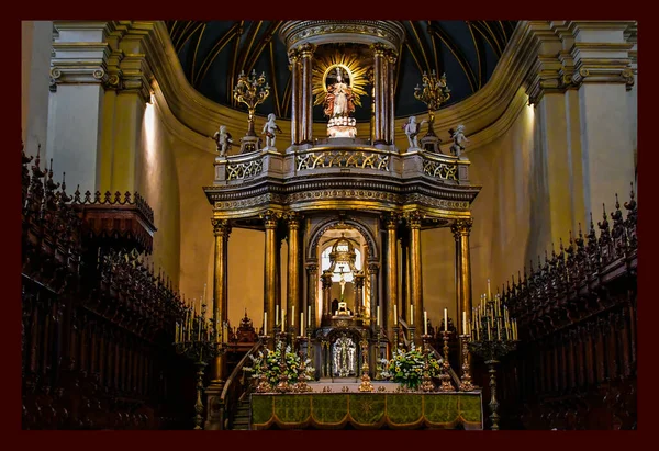 Interior Mosteiro São Francisco Catedral Basílica Lima Uma Catedral Católica — Fotografia de Stock