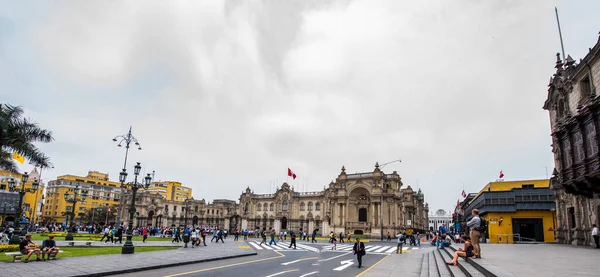 Plaza Mayor Eller Plaza Des Armaspå Detta Överdådiga Torg Imponerad — Stockfoto