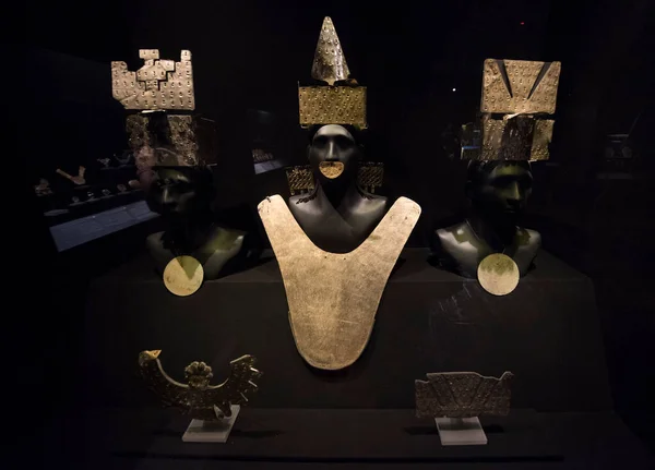 Peruaanse Sieraden Ornamenten Cultus Objecten Wapens Uit Pre Columbiaanse Tijdperk — Stockfoto