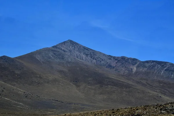 Altiplanoから見るアンデス山脈アンデス山脈は世界で最も長い山脈です 南米の西海岸に沿って伸び ペルー ボリビアなどのいくつかの地域で2つ以上の平行鎖で構成されています — ストック写真
