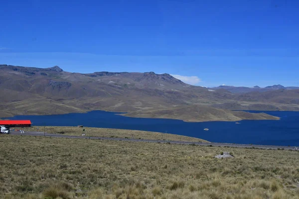 Sjöar Den Höga Altiplano Peruanska Anderna Colca Valley Det Ett — Stockfoto