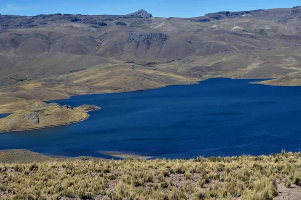 Sjöar Den Höga Altiplano Peruanska Anderna Colca Valley Det Ett — Stockfoto