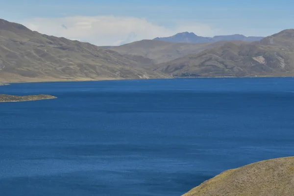 Jezera Vysokém Altiplano Peruánské Andy Colca Valley Velkolepá Oblast Která — Stock fotografie